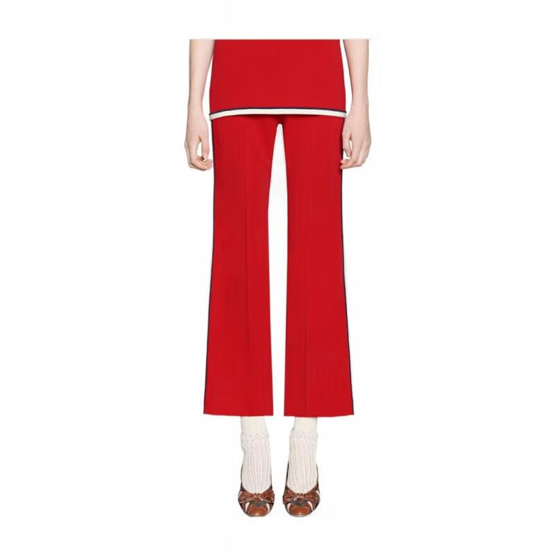 古驰gucci 裤子女士奢侈品侧条纹饰休闲裤 6087 it-38【图片 价格