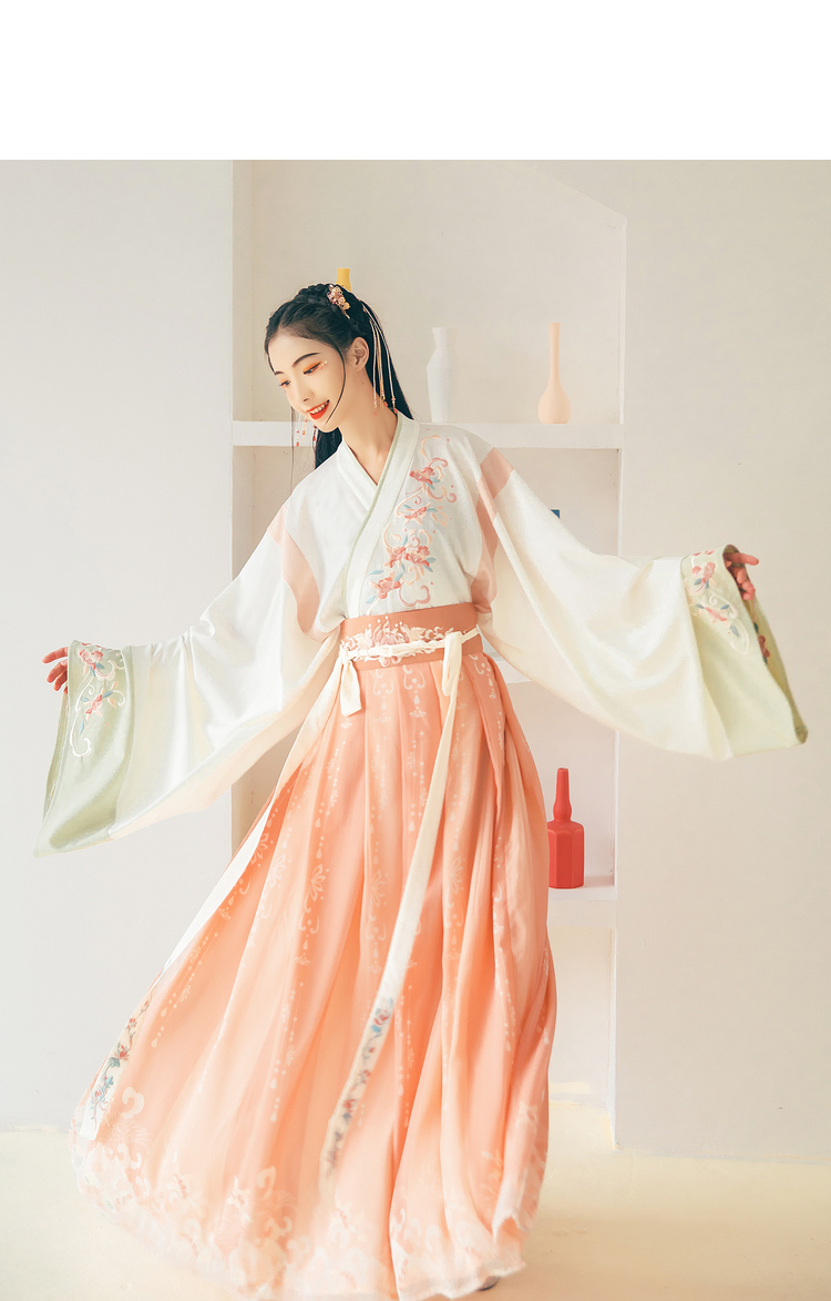 汉尚华莲同春交领衫裙褙子汉服女原创国风刺绣秋冬-售完不补 仅交领上