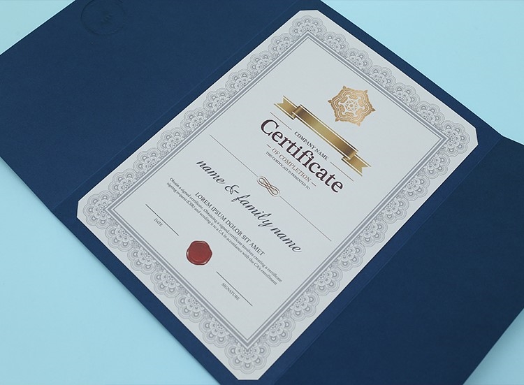 醉米定制捐赠荣誉证书封皮a4毕奖状信封授权聘书培训结业烫金外壳封套