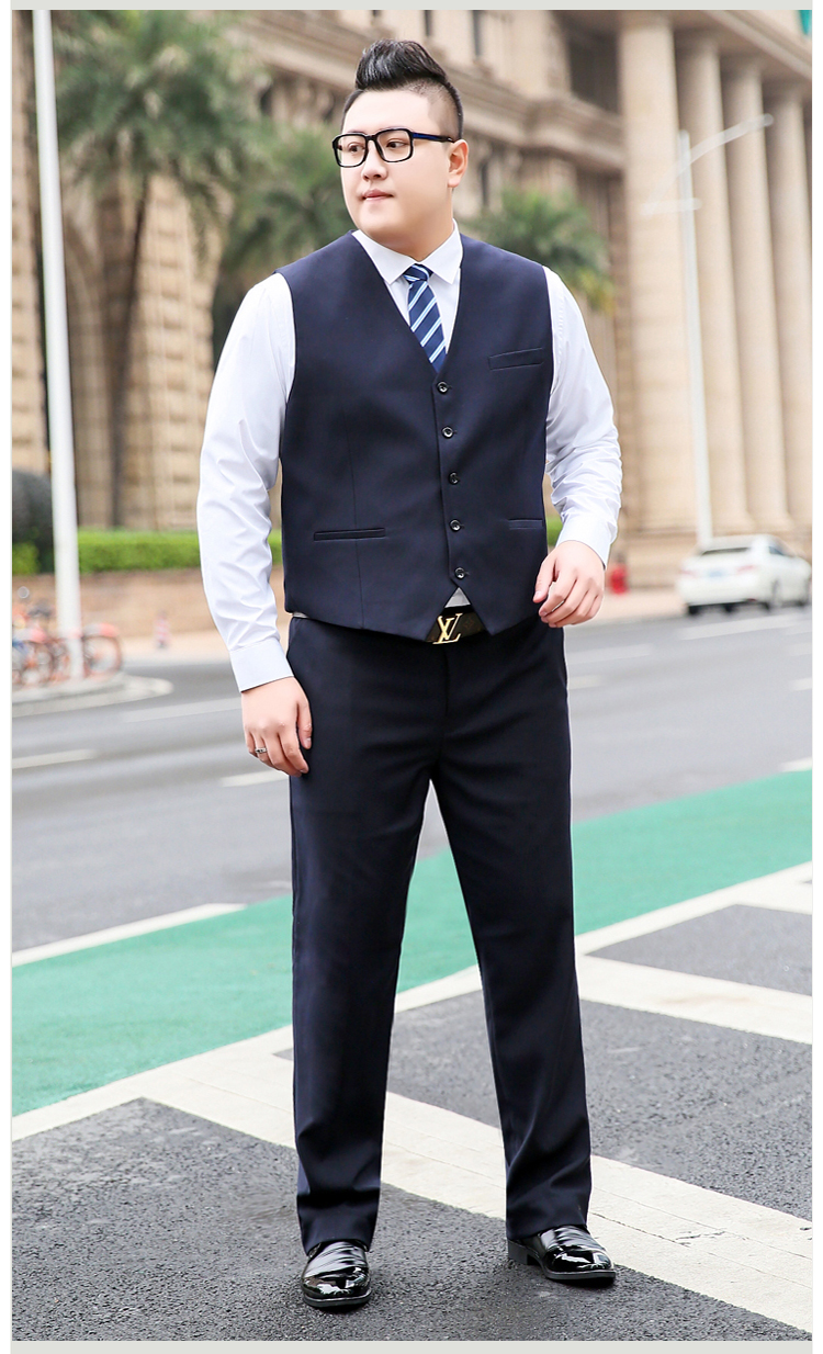 【抗皱免烫】罗蒙大码西服套装男士西装马甲背心结婚礼服加肥加大胖子