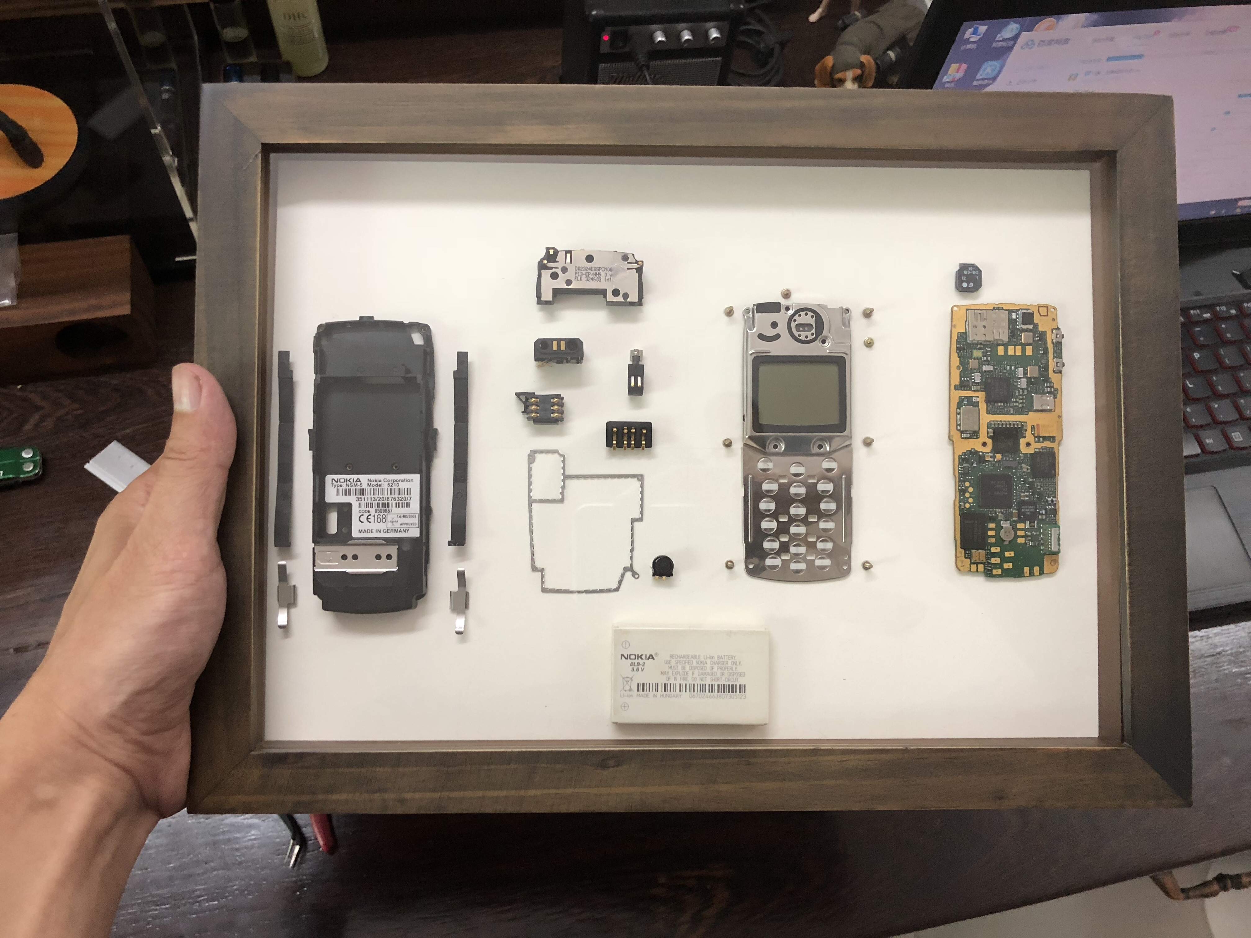 iphone手机拆机装裱相框实木手作框立体框标本框拆解木质装饰画框