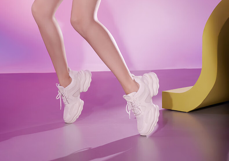 73Hours Celebrity-Inspired Women's Shoes, Yeyi Milk Jelly New Thick-Soled Heightening Sports Casual Dad Shoes for Wome 3