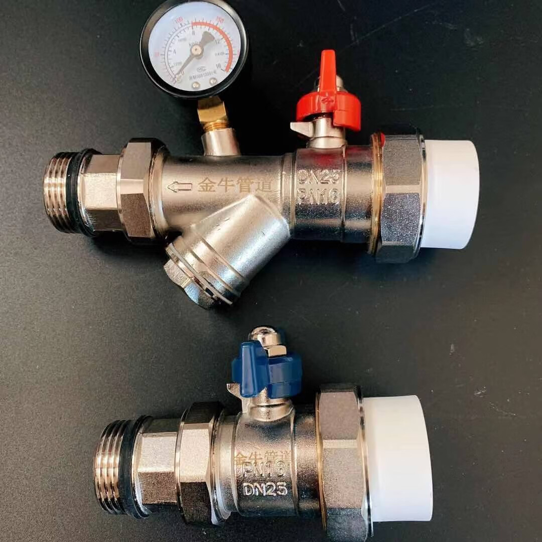 精选好货》定制金牛分水器 1寸地暖分水器 家装全铜一体锻压分水器 20
