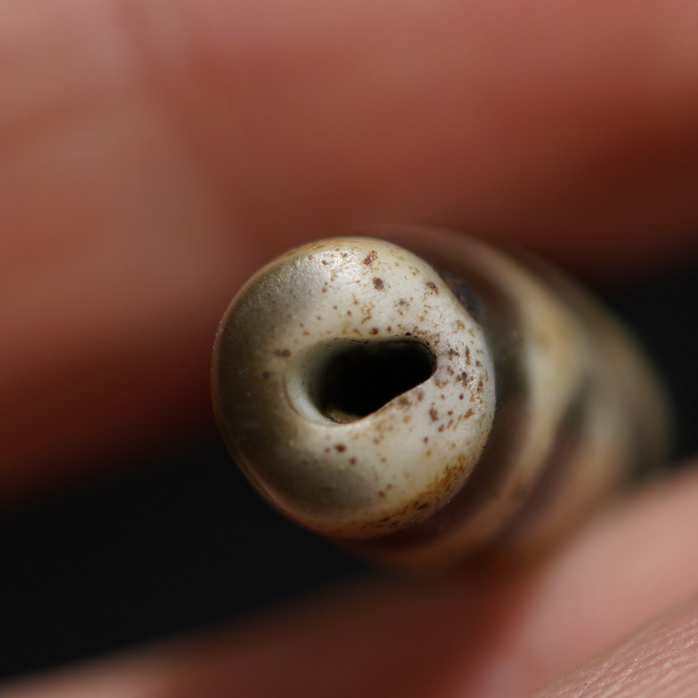 异地彩虹老料器坛城两眼天珠藏式老料器天珠