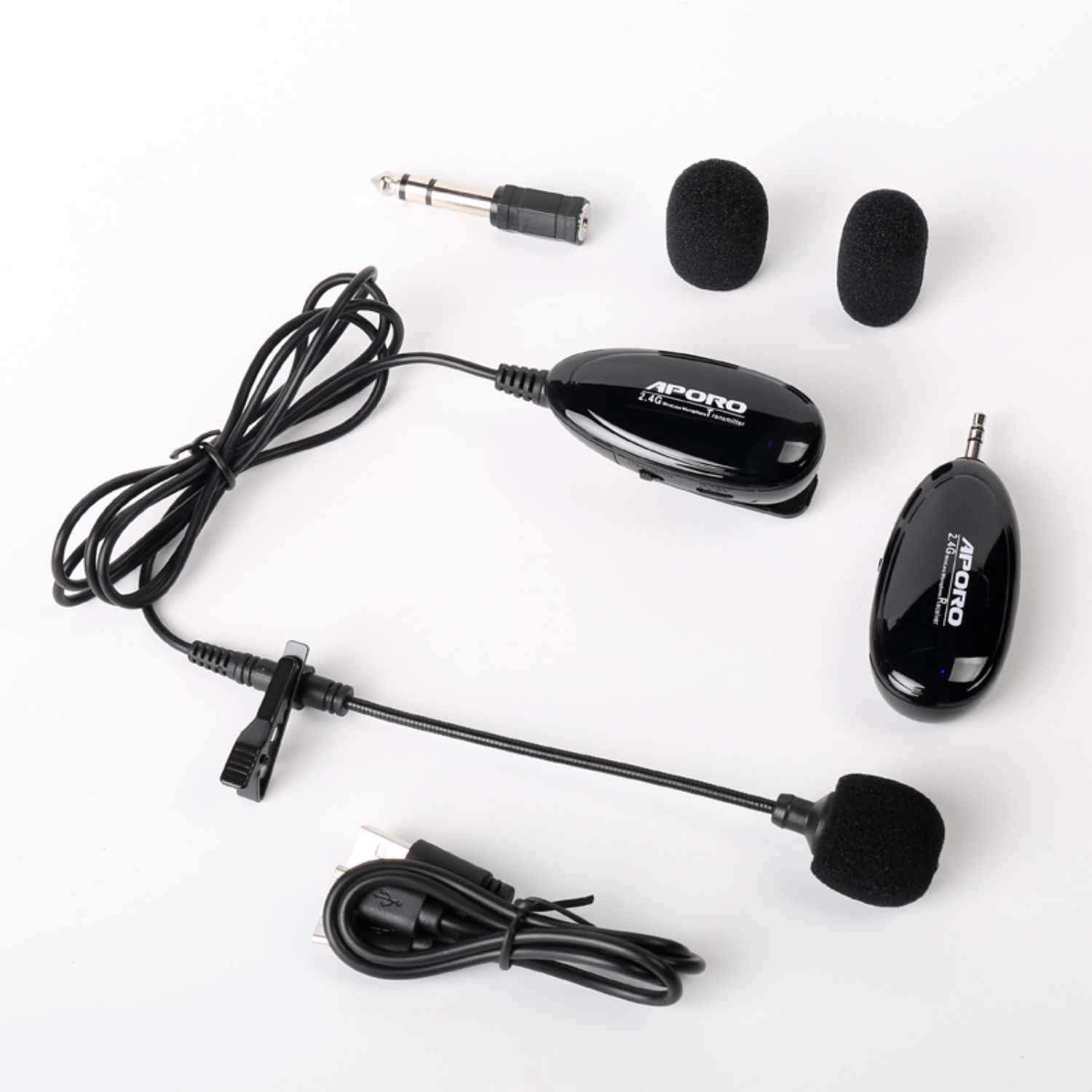 fvyesh24g无线麦克风配件头戴领夹接收器uhf麦发射器话筒转接头头戴麦