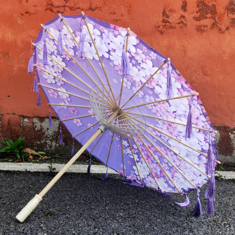 油纸伞油纸伞古风油纸伞工艺伞流苏儿童汉服舞蹈古风道具cos工艺竹伞