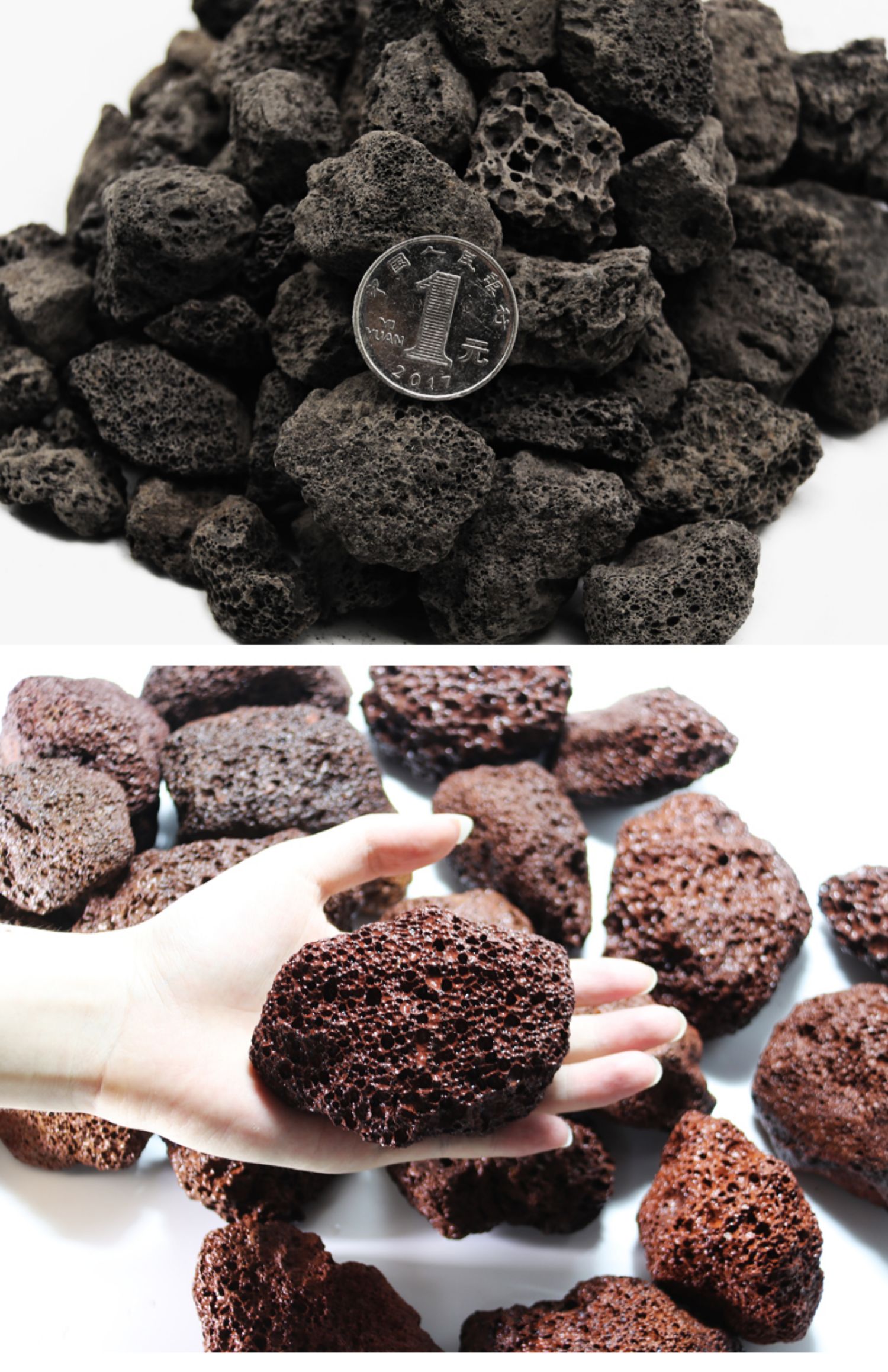 鱼缸天然活性火山石造景石火山岩细菌屋水族箱外置过滤材料黑色火山石