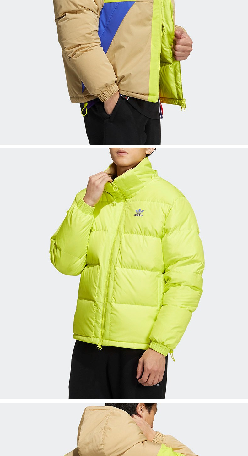 阿迪达斯三叶草羽绒服男2021冬季新款保暖连帽梭织外套夹克h66015 h6