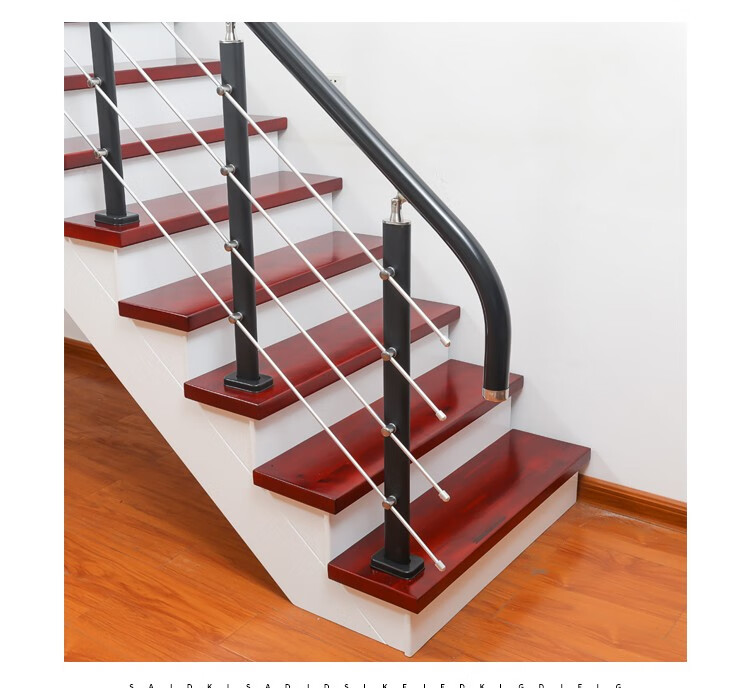 楼梯扶手栏杆护栏立柱阳台pvc简约现代室内家用实木阁楼简易别墅c款四