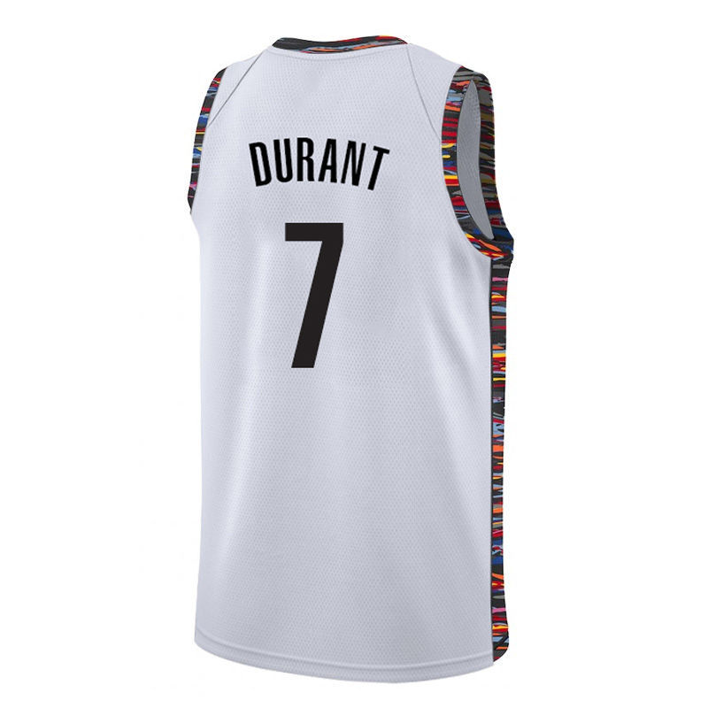 定制篮网新款7号杜兰特球衣 凯文kd死神镰刀城市版乱线条篮球队服 新