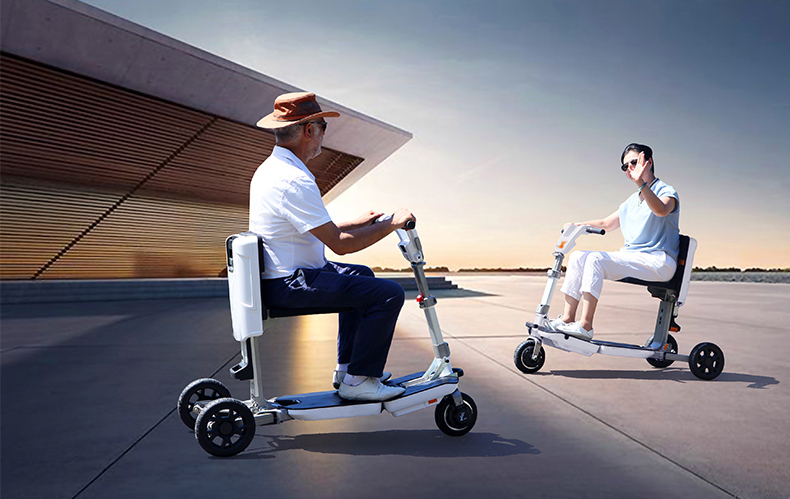 行李箱式电动车 福康之家折叠老年人三轮车行李箱式轻便携带助力老人