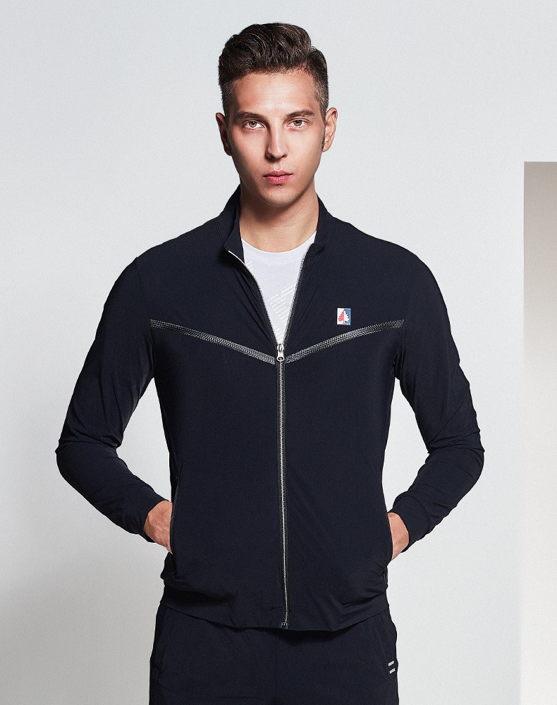 sevlae圣弗莱风尚春秋款男式薄款运动立领针织开衫休闲夹克外套 世纪