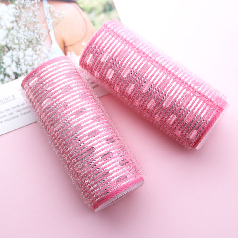 网红法式空气八字刘海卷发筒卷发夹固定蓬松神器定型自粘懒人发卷 玫