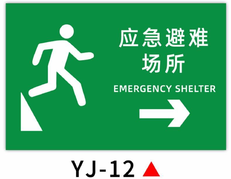 紧急疏散集合点消防指示牌标识牌贴纸应急避难场所安全警示牌指示 yj