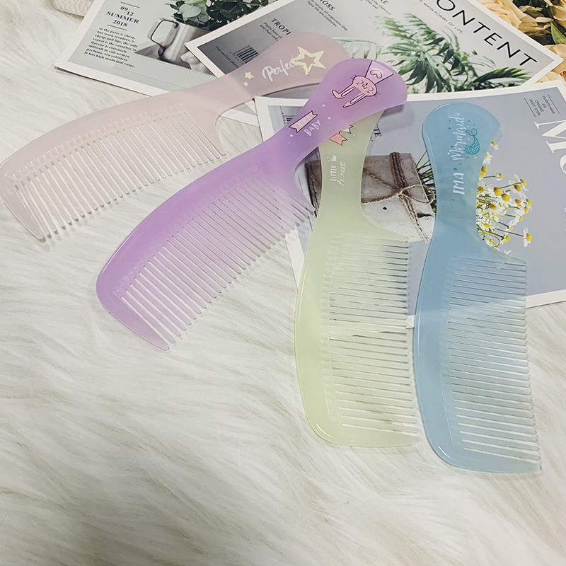 卷发专用大齿梳果冻卡通梳软胶折不断防静电加厚加宽齿梳发梳果冻中齿