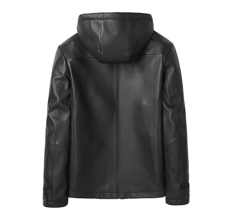 新品 鹿皮皮衣男春装新款皮草高档修身连帽真皮休闲皮夹克男潮外套加