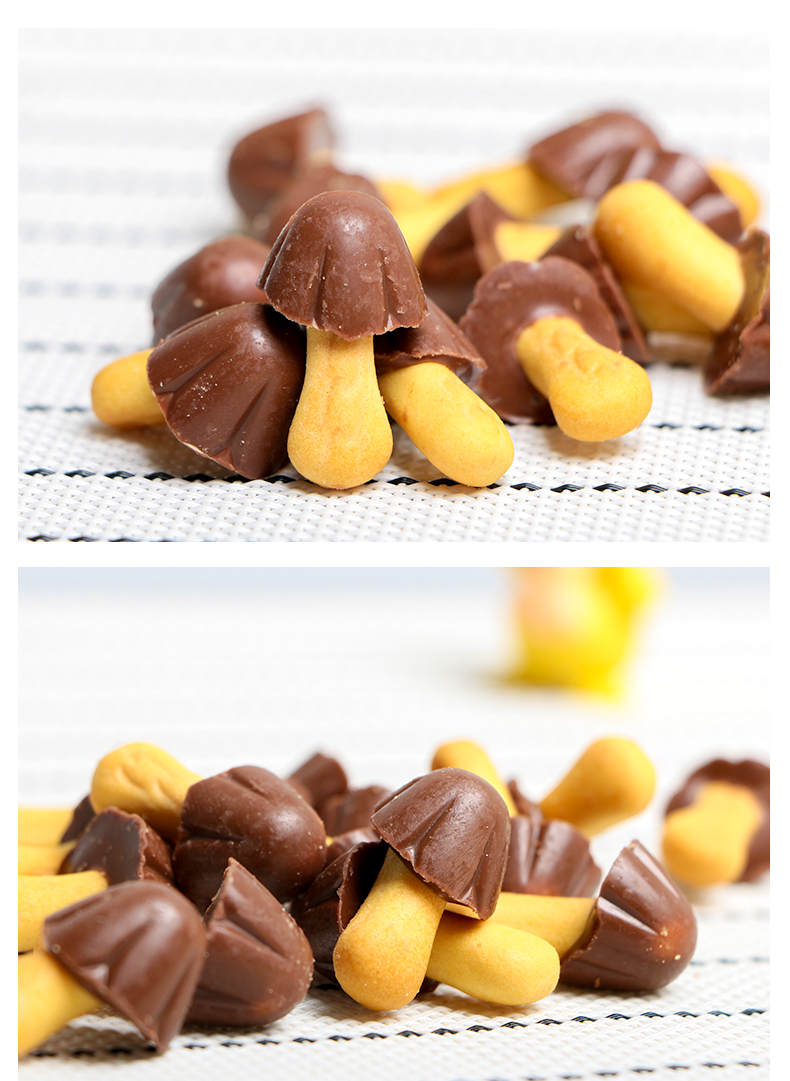 韩国进口食品好丽友巧克力蘑菇力型小饼干50g*5盒儿童分享休闲小零食