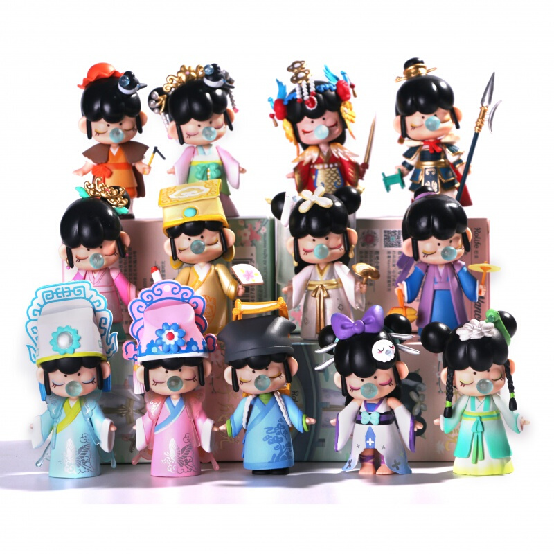 盲盒一套少女心全套忙和古代女子车载摆件生日礼物 唐伯虎 秋香【图片