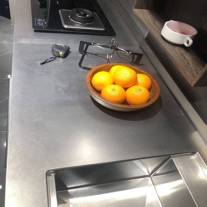 上海定制橱柜sus304锈钢台面定做 整体304 白钢台面 厨房定制 整体