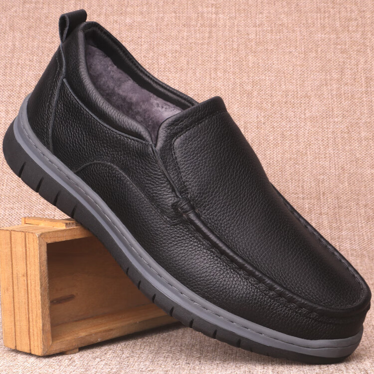 时尚鞋靴20-30-40岁穿休闲时尚旗舰官方店中老年爸爸男鞋冬季加绒保暖