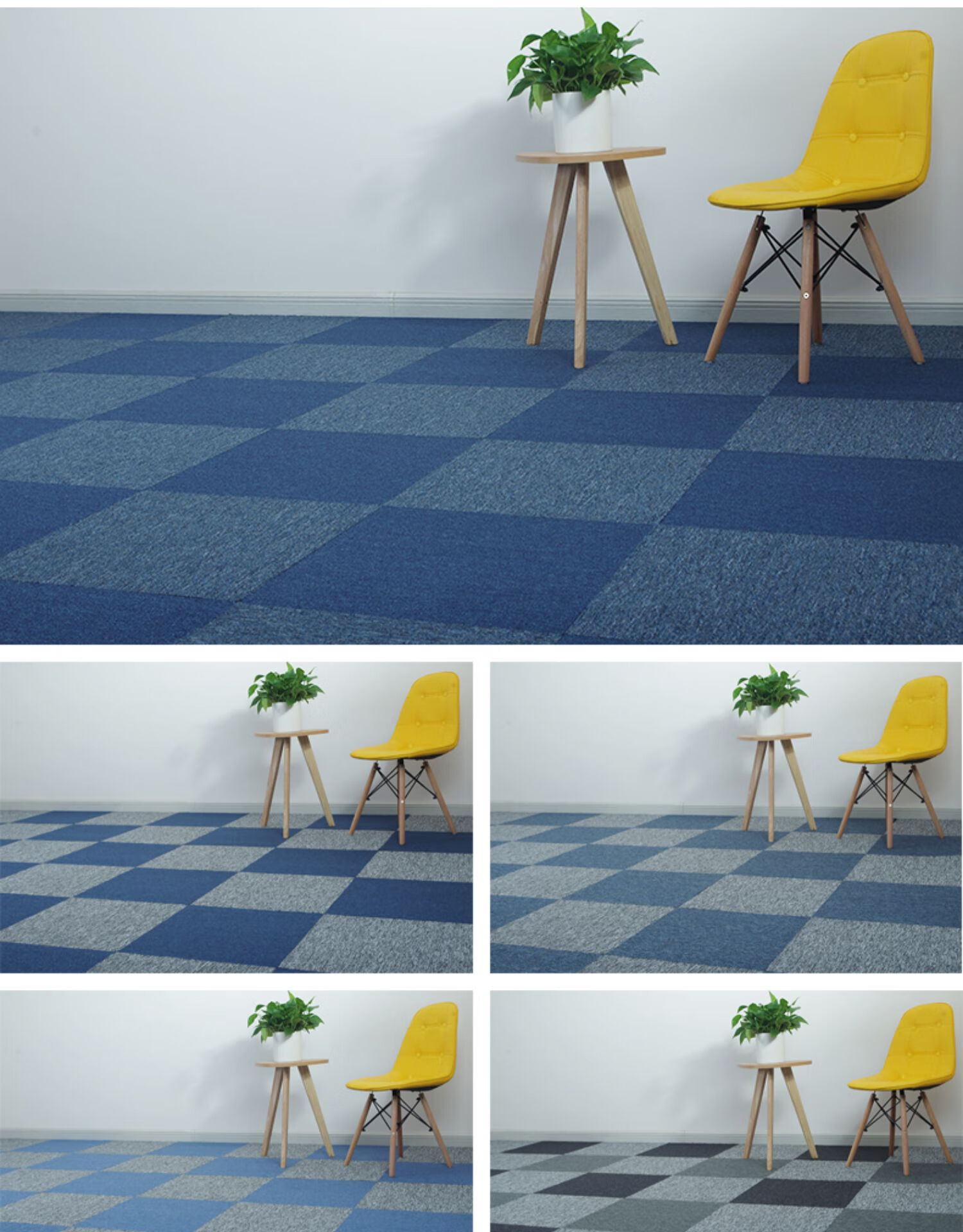 地毯方块拼接办公室商用满铺公司会议室大面积卧室客厅pvc块毯 灰色