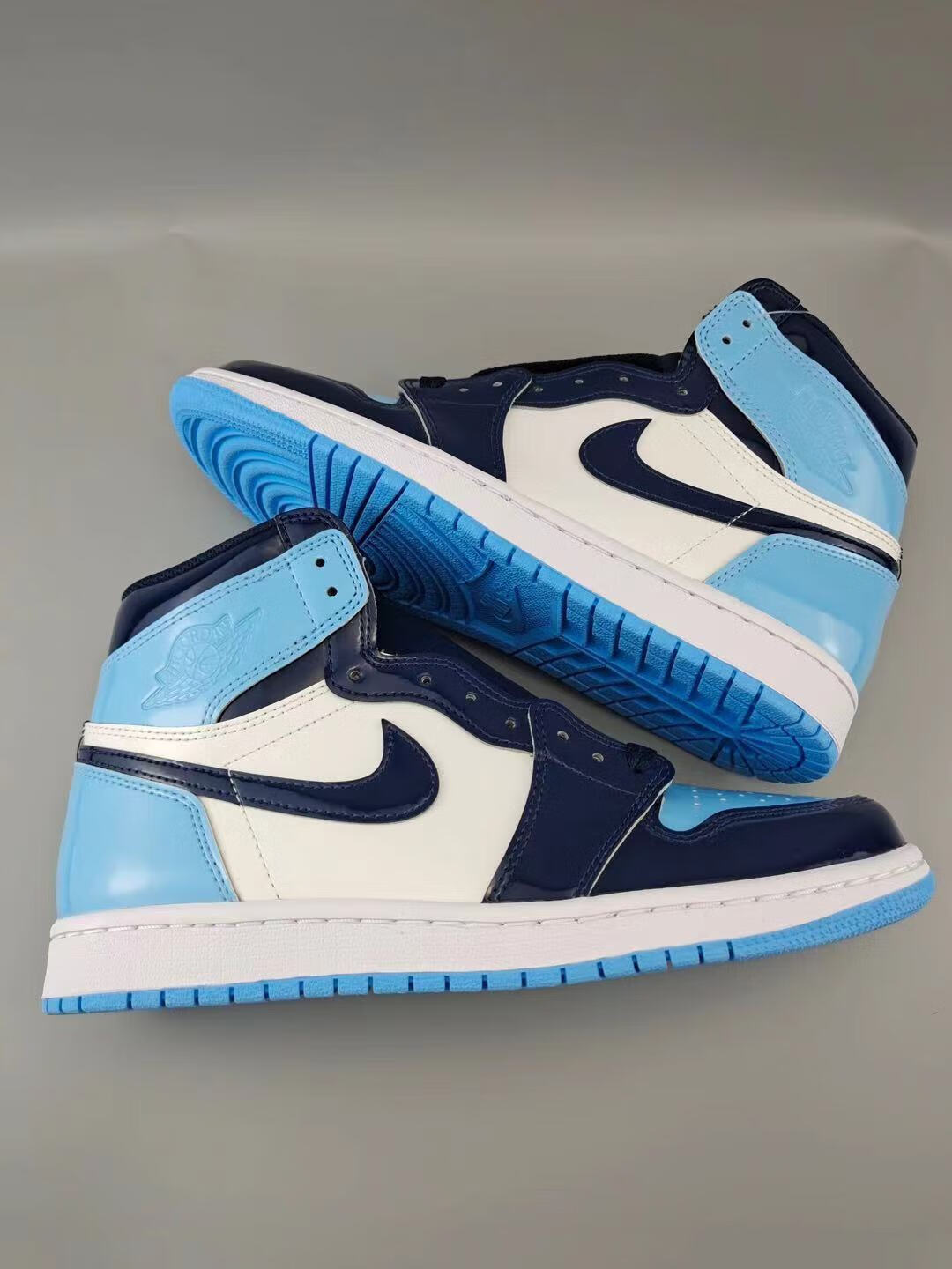 keair 乔1 aj.1板鞋北卡蓝漆皮白蓝高.