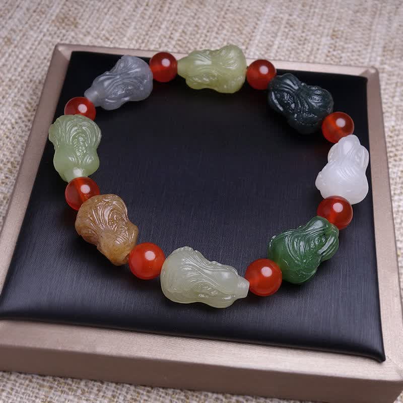 天然新疆和田玉手串多宝貔貅弥勒佛真玉手链男女款新款高档玉石 多宝