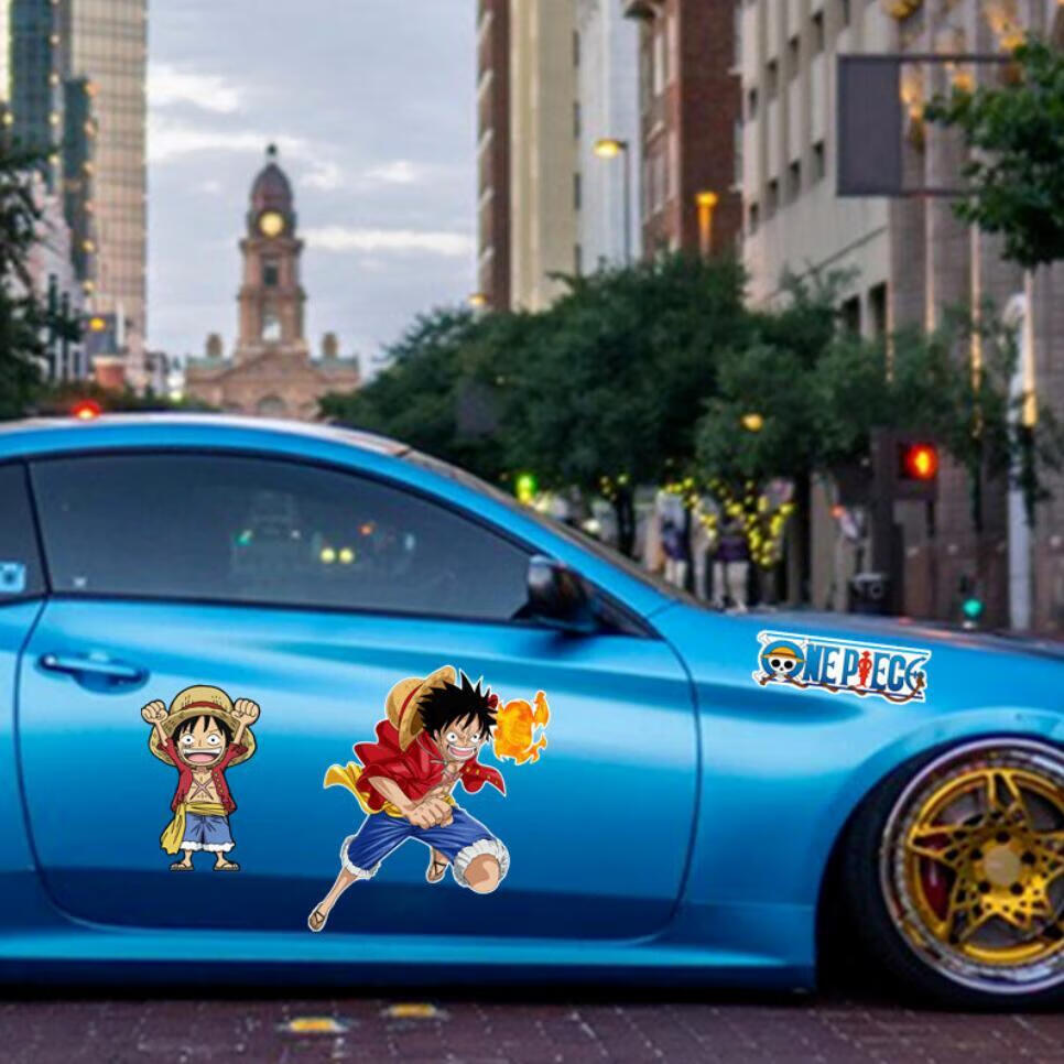 海贼王车贴卡通动漫车门贴创意个性路飞霸气车身改装装饰汽车贴纸路飞