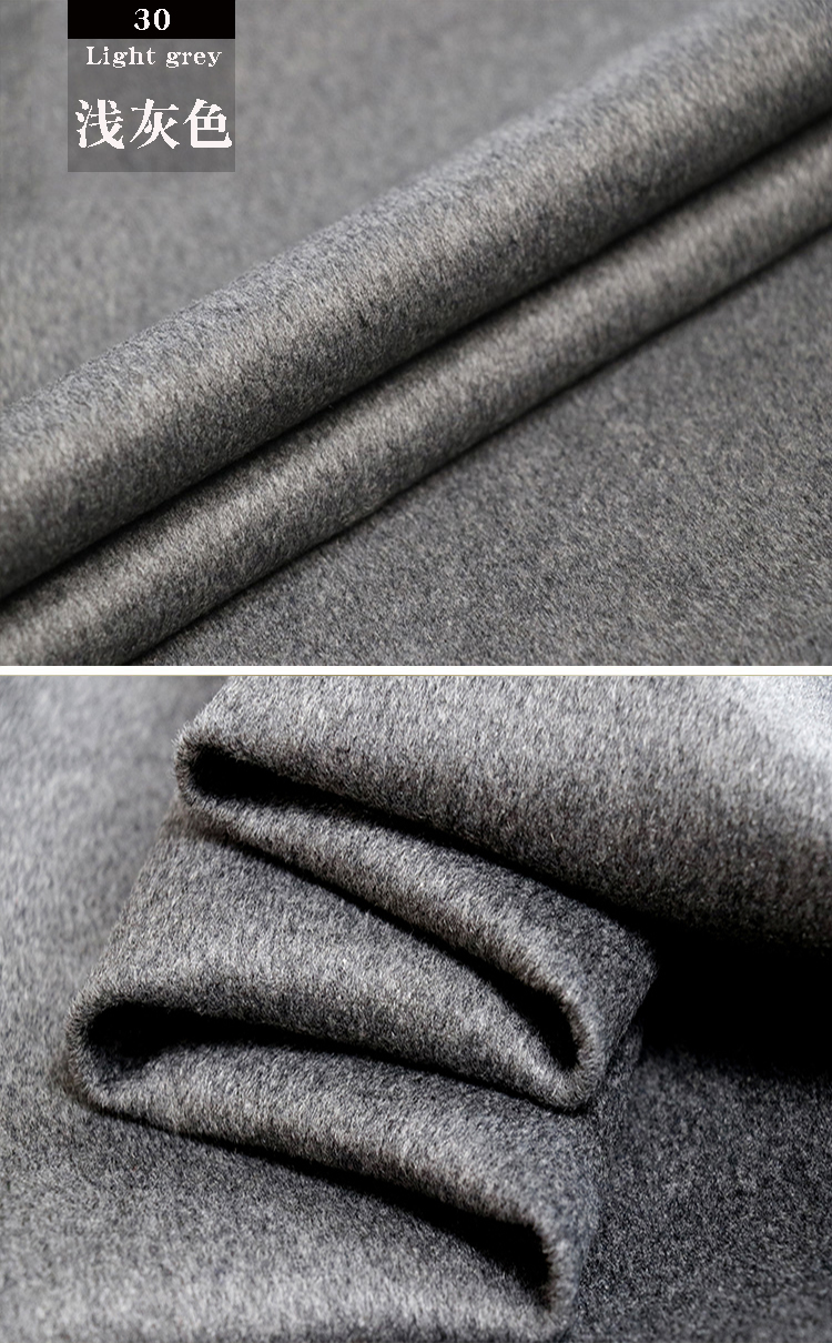 向暖 纯色澳毛双面羊绒布料秋冬加厚羊绒羊毛呢服装大衣面料可剥开