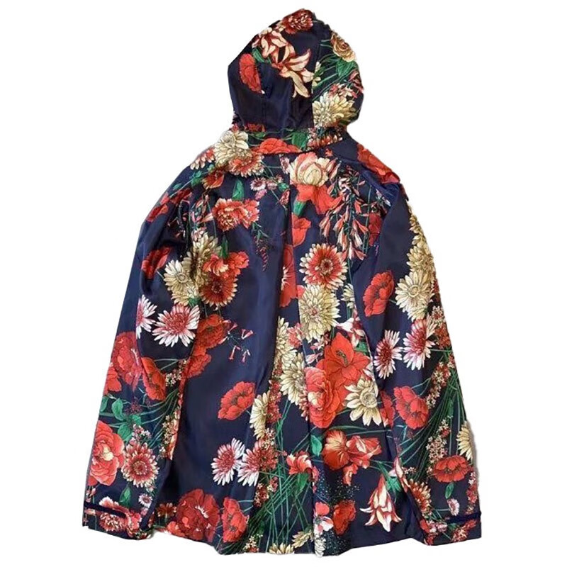 gucci新款花卉带帽外套印花42