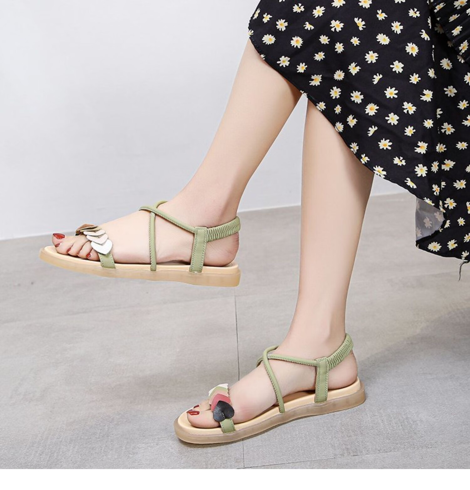 素蕊凉鞋女仙女风2021年夏季新款时尚平底ins潮夏天网红百搭罗马鞋子