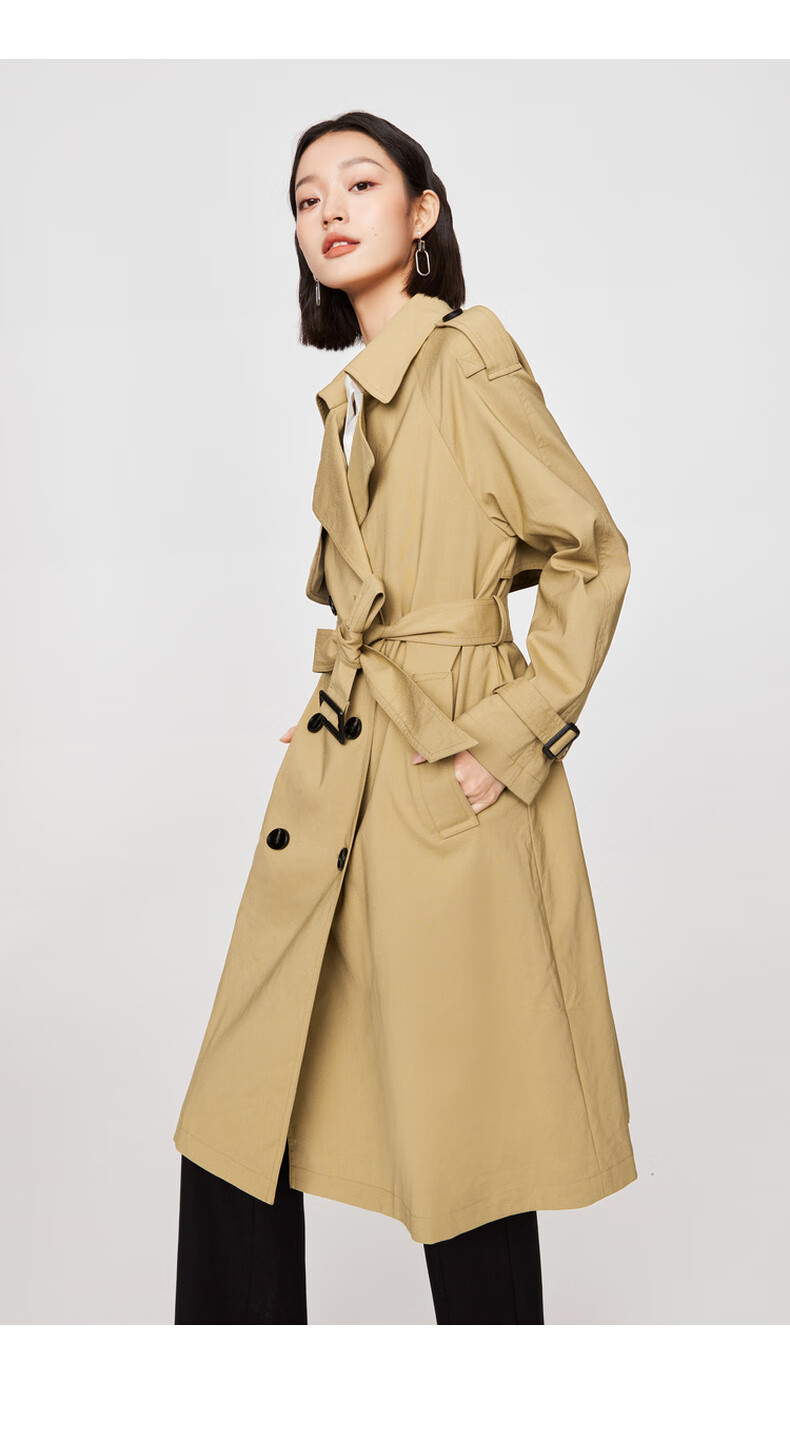 【商场同款】诗凡黎风衣2022秋新款高级感中长收腰外套3d8360751 3d