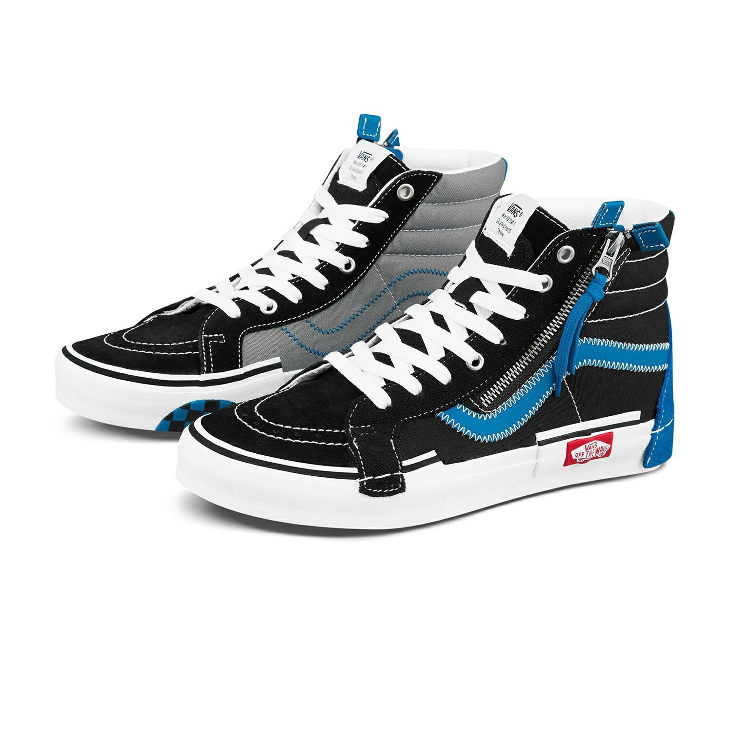 范斯vans 女子解构拼接高帮板鞋帆布鞋vn0a3wm15fc vn0a3wm15fc 34.