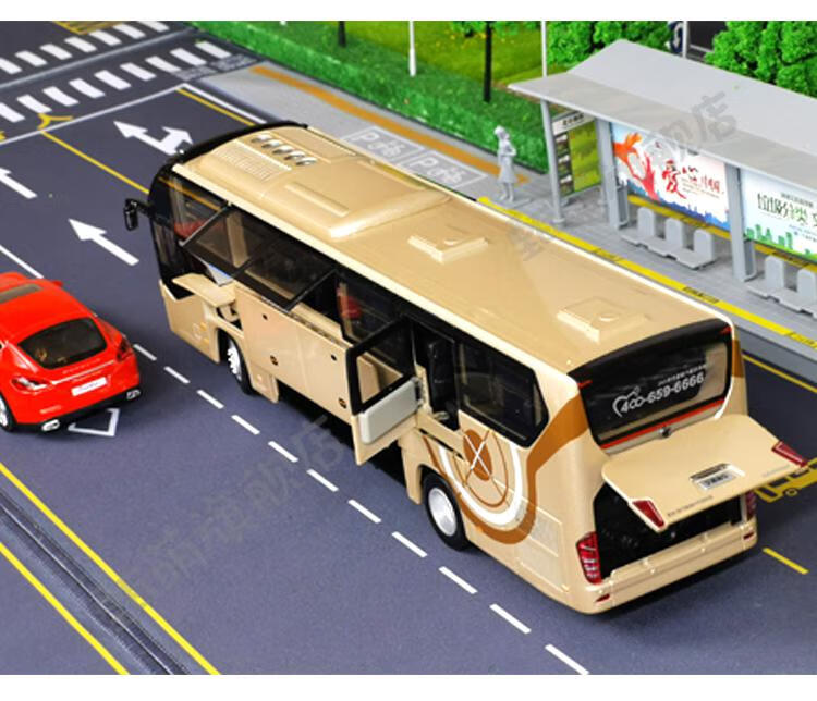儿童宇通大客车车大巴模型玩具142原厂宇通客车zk6128hqb新款大巴巴士