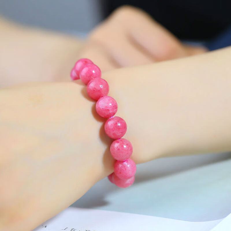 默奢蔷薇辉石手链女手串粉色水晶单圈礼物多圈手链7mm