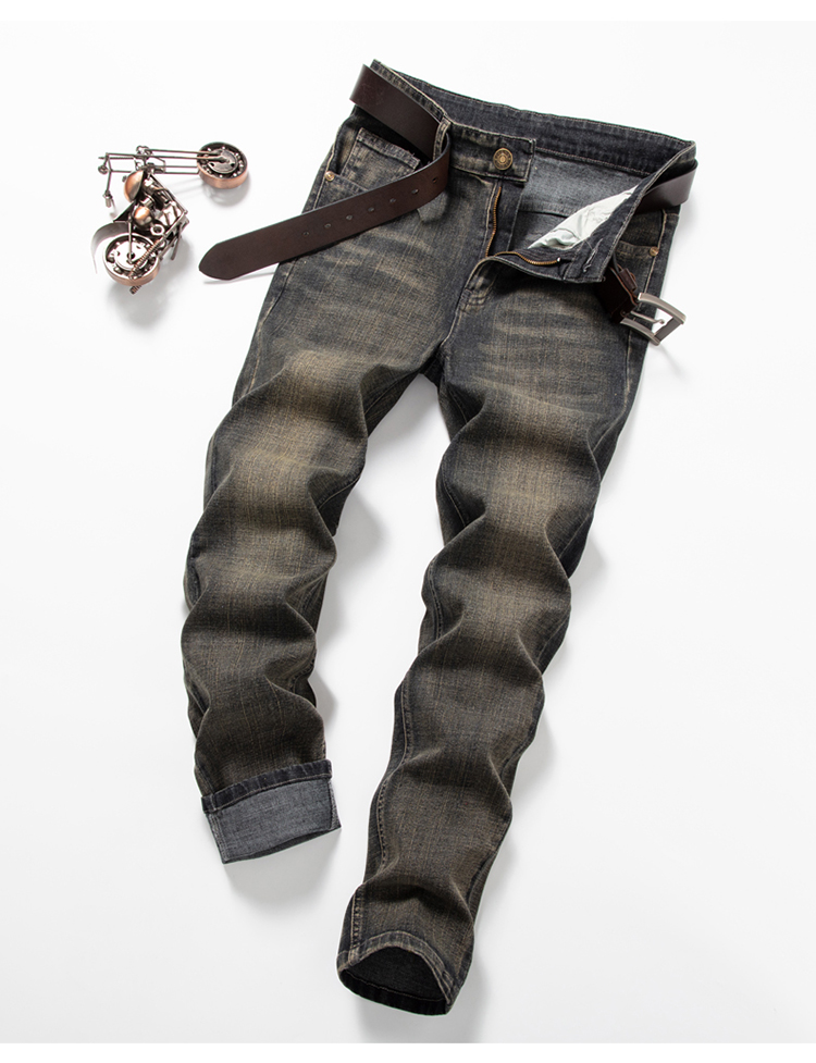 彦沨牛仔裤男fashion春夏纯棉弹力牛仔裤男士宽松直筒中腰大码长裤