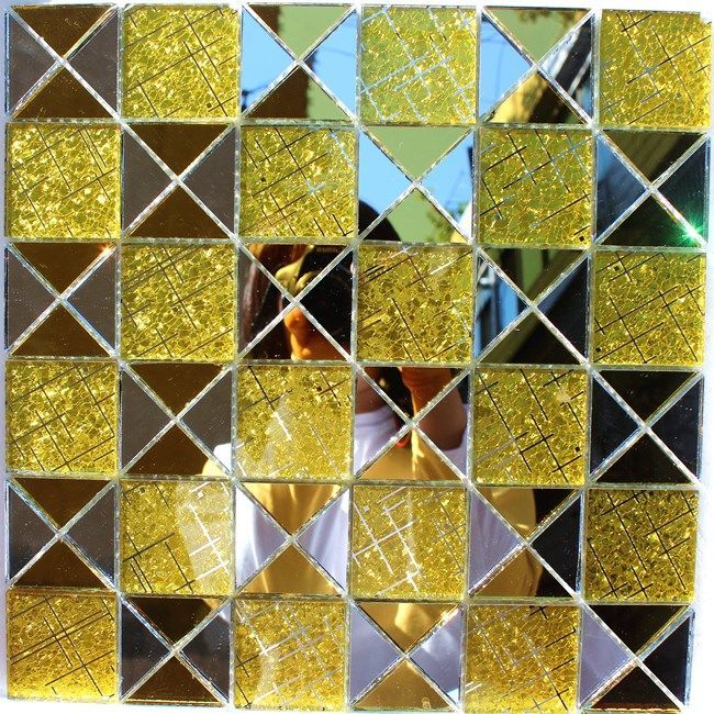 特价直切钻石水晶玻璃马赛克瓷砖卫生间电视背景墙ktv金镜面定制金钻