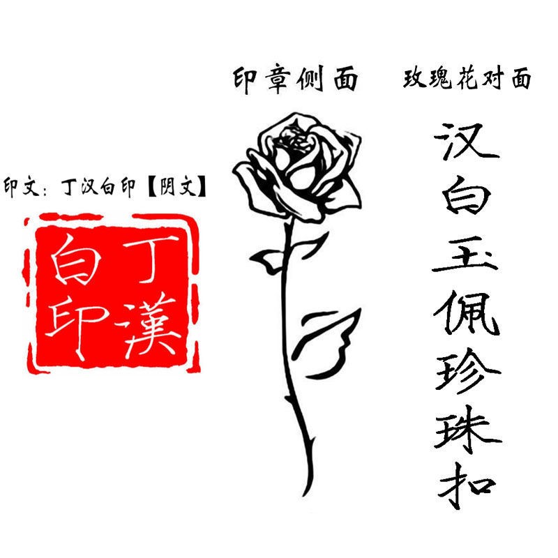 丁汉白碎玉投珠周边玫瑰纪慎语印章二次元耽美艺术名字刻字 温妤
