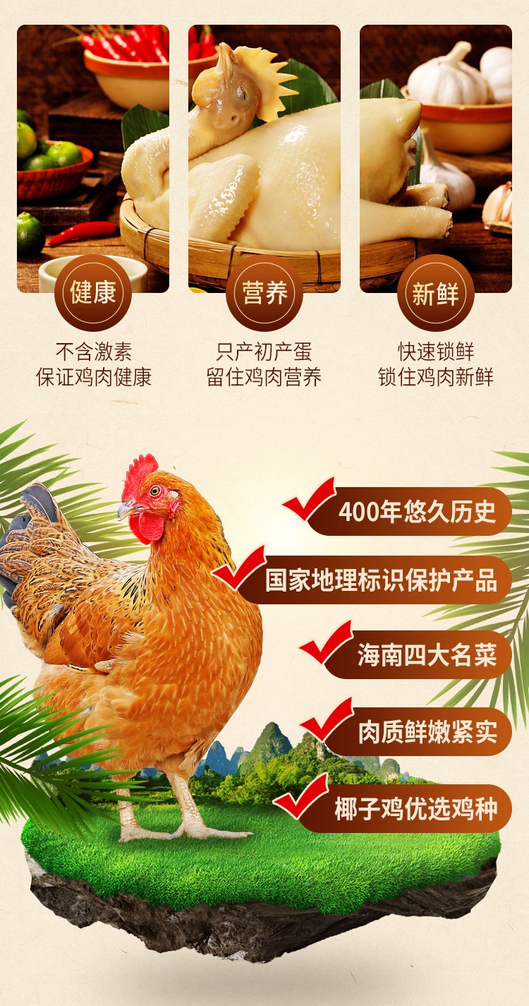 潭牛海南文昌鸡鸡块450g母鸡椰子鸡火锅食材140日供港品牌鸡肉生鲜