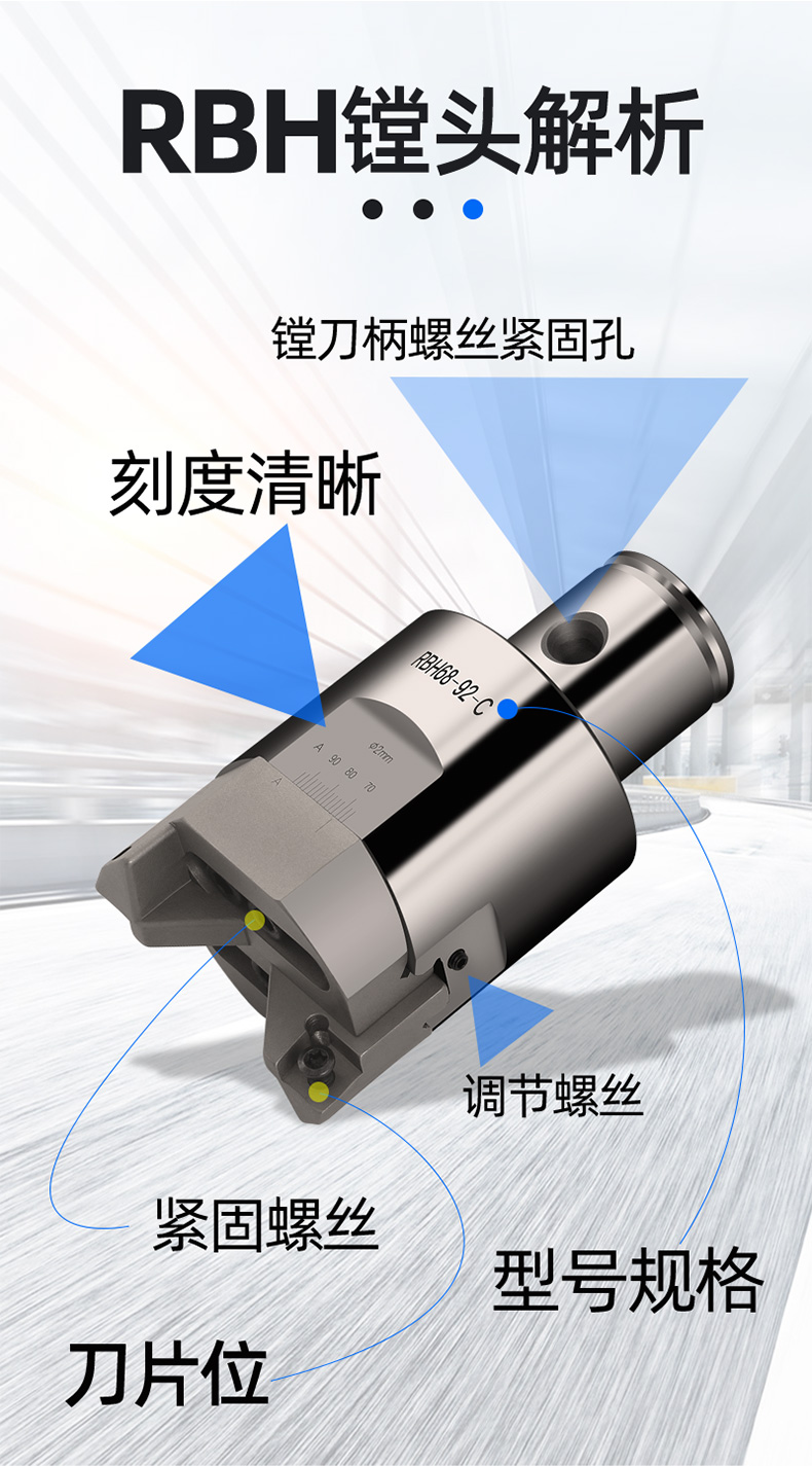 豺狼精镗刀微调头bmb20 25 32精镗头可调式加工中心镗刀rbh双刃粗镗头