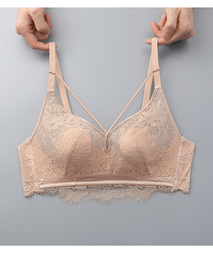 法国kj【大牌文胸】大胸显小全罩杯文胸女21新款夏季超薄款套装黑色