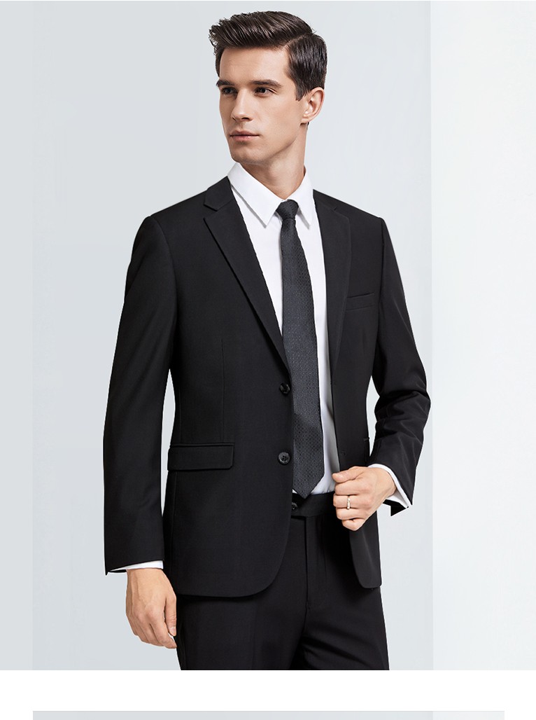 罗蒙西服套装男修身职业正装工作服大码西装套装男士结婚新郎礼服外套