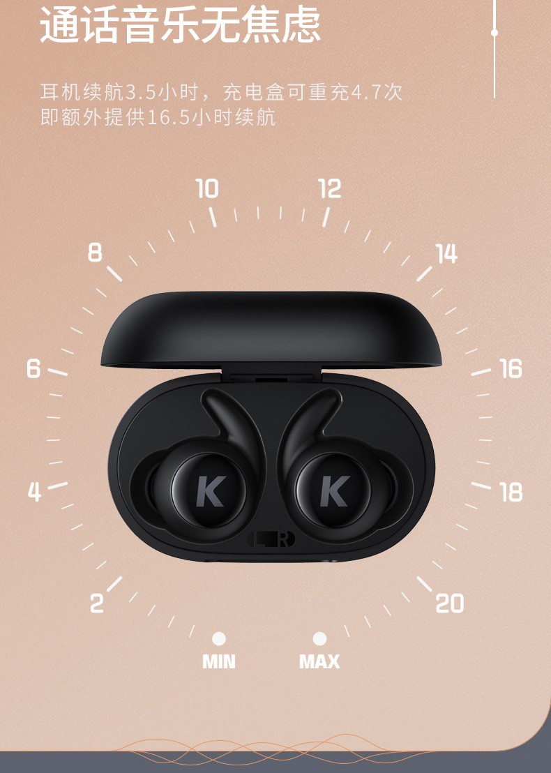 kugou酷狗蓝牙耳机m52真无线耳机通话降噪运动跑步入耳式无线耳机迷你