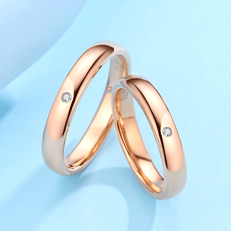 佐卡伊玫瑰18k金钻石对戒情侣钻戒钻石戒指女男对戒婚礼婚戒结婚送
