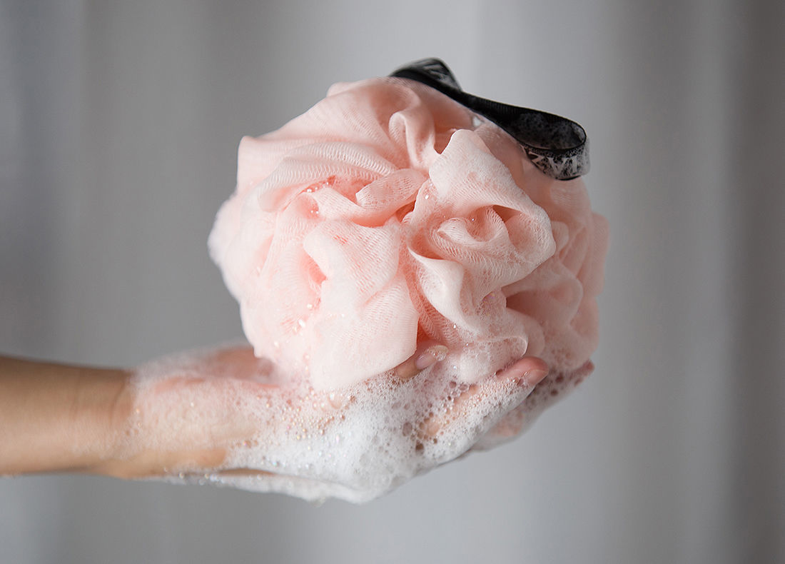 大号沐浴球成人不散浴球少女心可爱浴花搓澡巾洗澡神器 白粉拼色 果绿