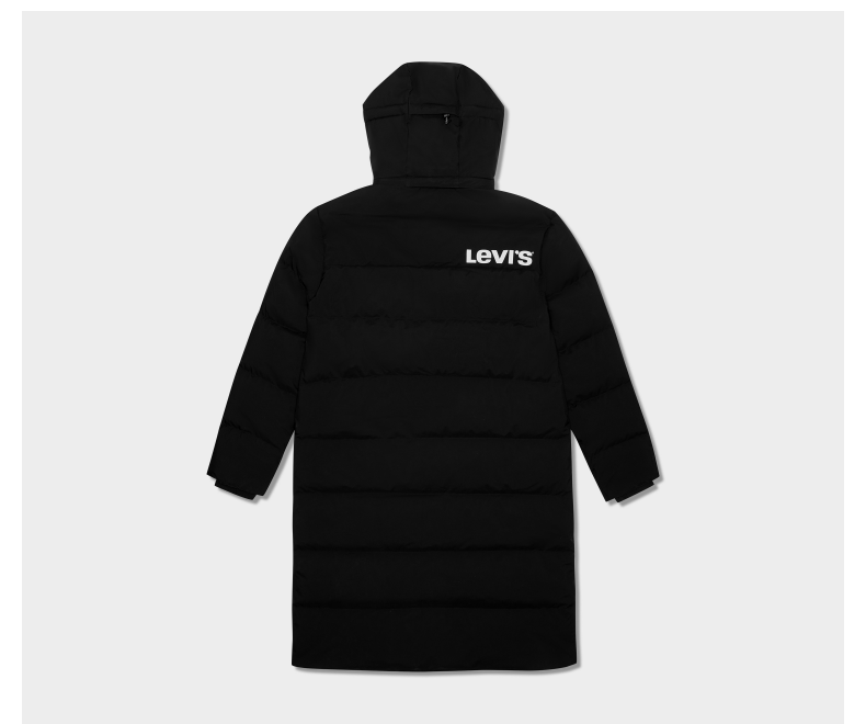 levis李维斯新款男士黑色长款连帽羽绒服外套a32750000黑色s