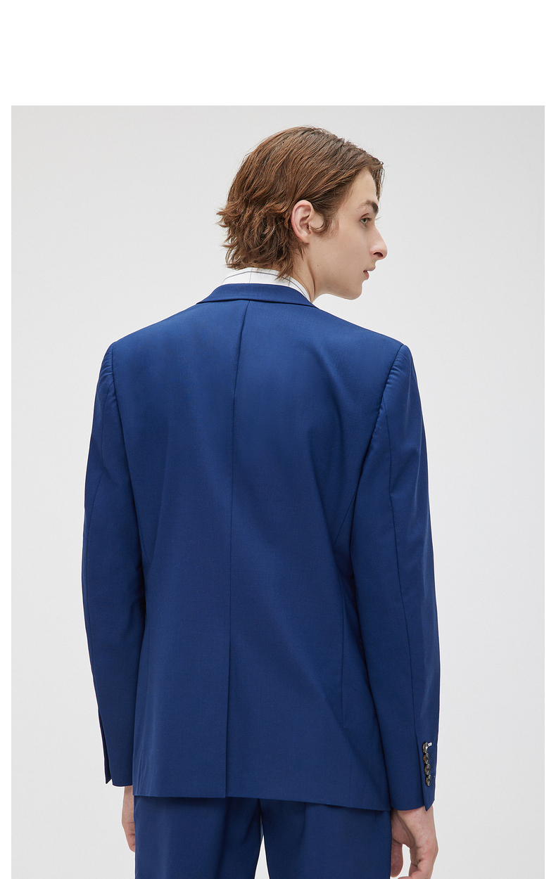 商场同款cabbeen卡宾都市男装蓝色西装外套休闲毛呢c 靛蓝色77 48/170