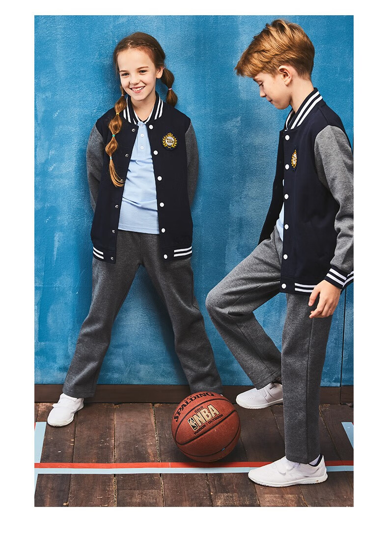 伊顿校服伊顿纪德校服春秋学院男女童无帽运动装 儿童卫衣棒球服两件