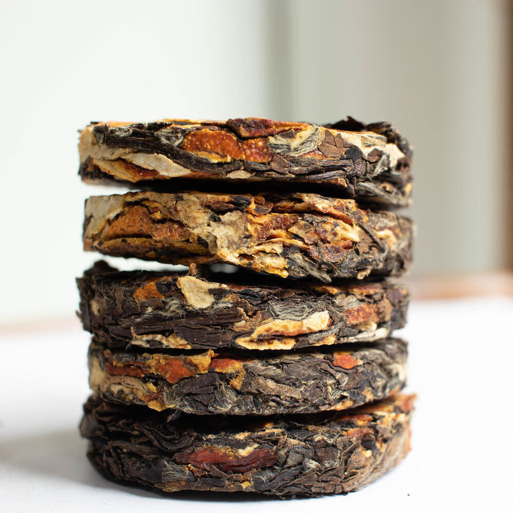 福鼎老白茶饼干茶叶新会陈皮白茶小茶饼福建小沱寿眉袋装500g