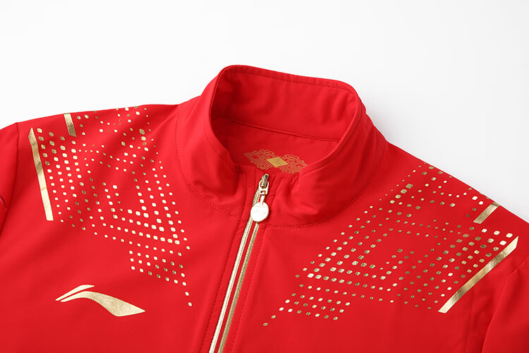 lining李宁新款国家队乒乓球系列长袖领奖服运动上衣外套ayyr4372黑色